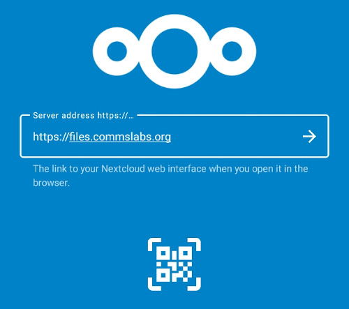 Nextcloud commslabs server address